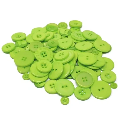 Image of Special Touches 100 Gram Bag of Mix Acrylic &amp; Resin Buttons For Cardmaking Embellishments (Green)