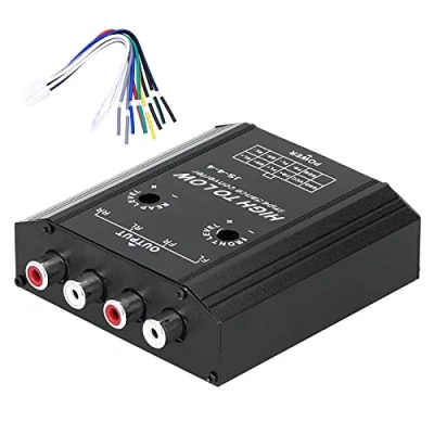 Image of Deror High to Low Converter Car Speaker 12V 4 Channel Audio Impedance RCA Line Stereo Radio Frequency Filter