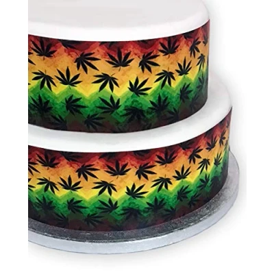 Image of Orange Trading Dartmouth LTD A4 Edible Decor Icing Sheet Reggae Rastafarian Border Cake Topper Decoration Great for larger cakes