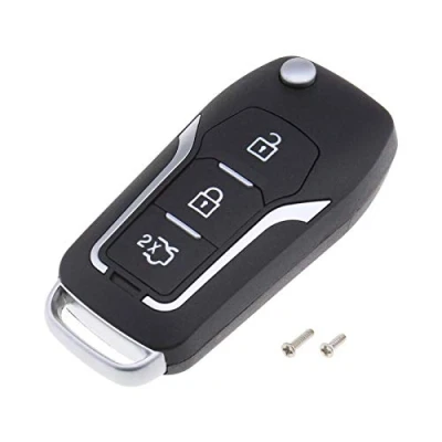 Image of Create idea 3 button Car Remote Folding Key Fob Case Replacement Shell HU101 Blank Compatible with Fiesta Mondeo Focus Screws