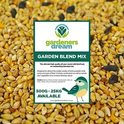 Image of GardenersDream Simply Nutritious Wild Bird Food Mix Husk Free Garden Seed Contains Black Sunflower, Wheat and Small Seeds Natural Feed Mixture Protein Rich Balanced Vitamin Recipe (25KG)
