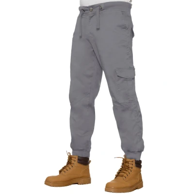 Image of Enzo Mens Cuffed Jeans Cargo Combat Work Casual Jogger Trousers New (UK, Numeric, 30, Regular, Light Grey)