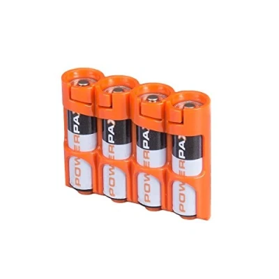 Image of Storacell Powerpax AA Battery Caddy, Orange, 4 Pack