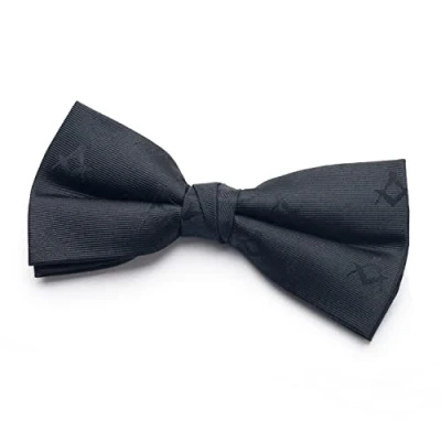 Image of THE Masonic COLLECTION Black Bow Tie For Men Made With 100% Silk Woven Wrapped in Cotton Adjustable Clip A Perfect Gift Accessory Freemason