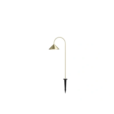 Image of FRANDSEN LED ground spike lamp Grasp, brass coloured, height 82 cm