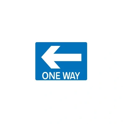 Image of Sitesafe One Way Left Post fix Class 2 Reflective Aluminium Sign 600 x 450mm