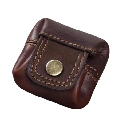 Image of STILORD &#039;Varys&#039; Leather Coin Purse Small Vintage Wallet Pouch Slim Men Women Genuine Cow Hide, Colour:Cognac Dark Brown