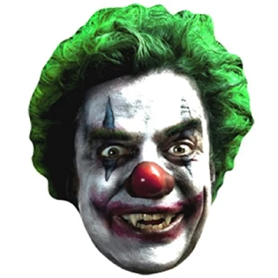 Image of Star Cutouts Printed Card Mask of Scary Clown Face