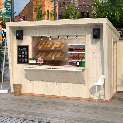 Image of 11&#039;8 x 9&#039;6 Palmako Kira (16mm) Premium Extra Large Garden Bar (3.6m 2.9m)