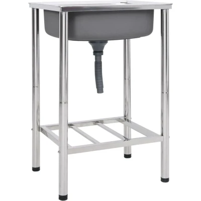 Image of vidaXL Camping Sink Single Basin Stainless Steel