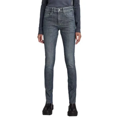 Image of G Star RAW Womens 3301 Skinny Slit Jeans Navy Cotton Size 26W/32L