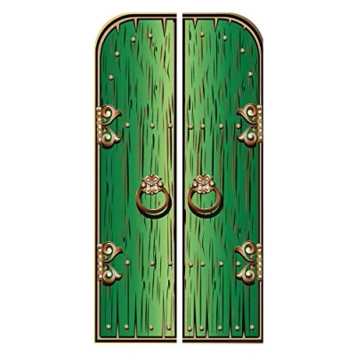Image of STAR CUTOUTS SC1697 Fantasy/Magical/Fairy Double Doors Large Height 195cm Width 94cm Green, Solid, Multicolour, Regular