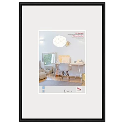 Image of walther design New Lifestyle KVX030B Plastic Picture Frame, Art Glass, 20 x 30 cm, Black