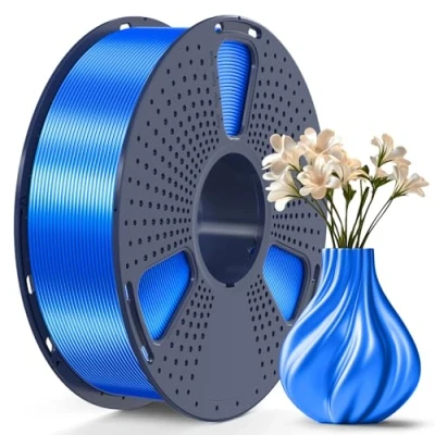 Image of SUNLU Silk Filament 1.75mm, Shiny PLA 3D Printer Filament, PLA+ Dimensional Accuracy +/ 0.02 mm, 1KG Spool (2.2 lbs), Blue