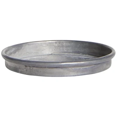 Image of Ib Laursen Small Grey Metal Candle Tray With Edge