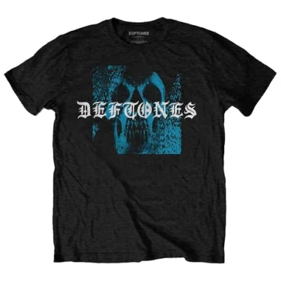 Image of Rock Off officially licensed products Deftones Static Skull Band Logo T Shirt M Black