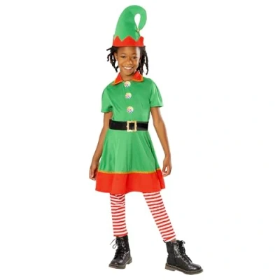 Image of Rubies Official Elf Dress, Kids Christmas Fancy Size 5 6 Years