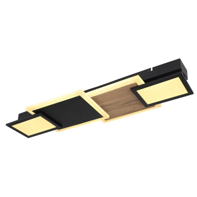 Image of Caroline Integrated LED Semi Flush Ceiling Light Matt Black 4x 3000K