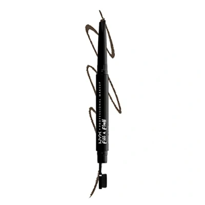 Image of NYX Professional Makeup, Fill &amp; Fluff Eyebrow Pomade Pencil, Creamy Formula, Precise Tip, Paddle Brush for Blending, Ash Brown