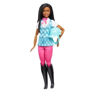 Image of Barbie “Brooklyn Doll &amp; Accessories from Mysteries: The Great Horse Chase, Includes Fashion Doll, Removable Riding Outfit Helmet, HXJ39