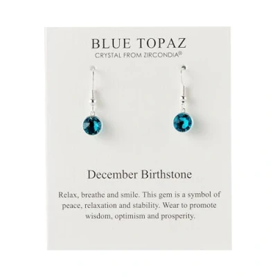 Image of Philip Jones December Birthstone Drop Earrings Created with Blue Topaz Zircondia® Crystals
