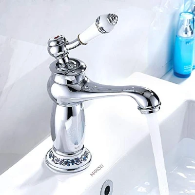 Image of Vintage Antique Brass Bathroom Sink Mixer for and Bidet (Silver)