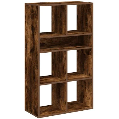 Image of vidaXL Book Cabinet Versatile Display Shelf/Bookcase in Smoked Oak 66x31x112 cm Engineered Wood for Home/Office