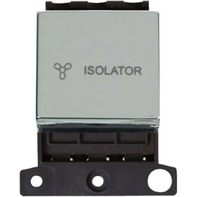 Image of Click Minigrid 10 A Ingot 3 Pole Fan Isolation Switch Module Polished Chrome 41mm X 52.5mm 22mm Md020Ch