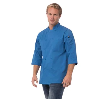 Image of Colour by Chef Works B178 XS 3/4 Sleeve Jacket, X Small, Blue