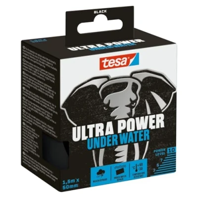 Image of tesa Ultra Power Under Water Super Duct Tape Extra Strong Repair for Repairs on Wet and Dry Surfaces Highly Weather Resistant 1.5 m x 50 mm