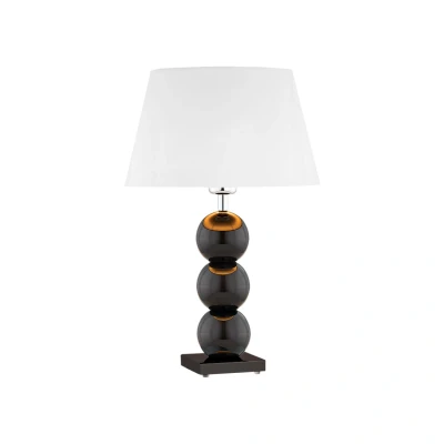 Image of Fudżi Table Lamp With Round Tapered Shade White, Black