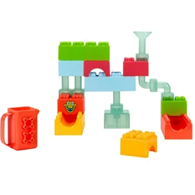 Image of little tikes Baby Builder Splash Blocks Baby&#039;s First Includes 18 Large Multicoloured &amp; Mesh Bag Great For Floating, Scooping, Pouring, and Building Babes From 12+ Months Old
