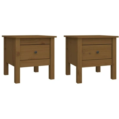 Image of vidaXL Side Tables 2 pcs Honey Brown 40x40x39 cm Solid Wood Pine