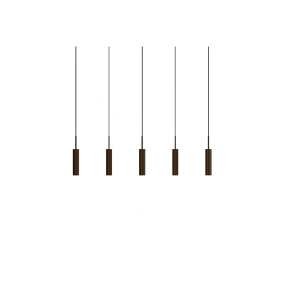 Image of Audo Copenhagen pendant light Tubulaire Rail, 5 bulb, bronze, aluminium