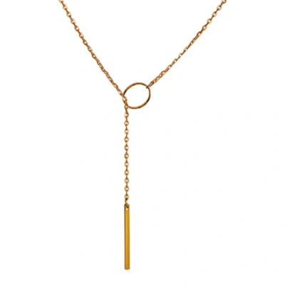 Image of Vertical Bar Pendant Necklace Boho Circle Y Shape Punk Lariat Jewelry for Women Girls Teens (Gold)