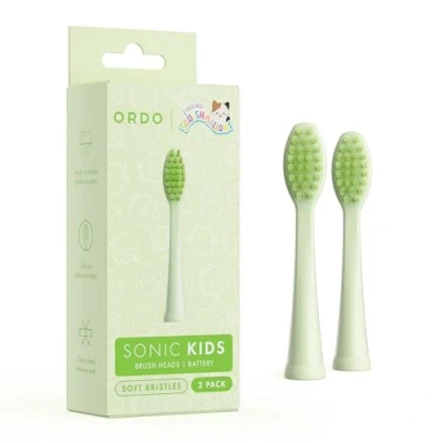 Image of Ordo Squishmallows Toothbrush Heads, 2 x Replacement Brush Heads for Kids Battery Toothbrush, Soft Bristles, Gift Aged 4+, Rutabaga
