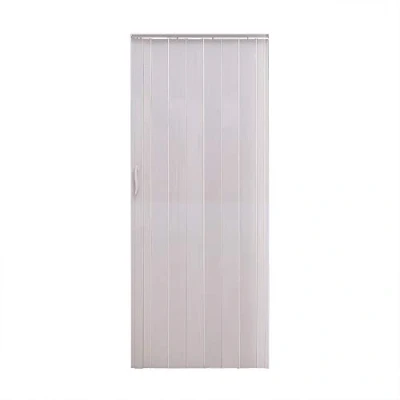 Image of PVC Folding Door Magnetic Catch Concertina Accordion Gloss 84x203cm 6mm Thick (White)