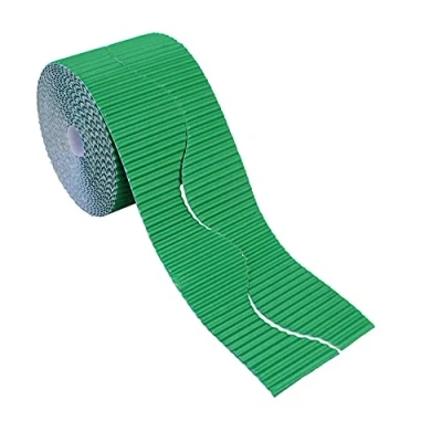 Image of Bright Ideas Corrugated Border Roll for School Displays, Emerald, 10cm x 7.5m. BI7887.