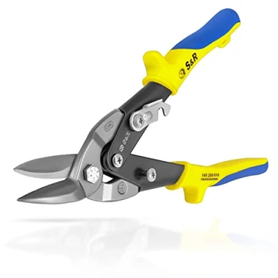 Image of S&amp;R Tin Snips Aviation 250mm, Made of Cr Mo Steel, for Metal Sheets Cutting, Left Cut