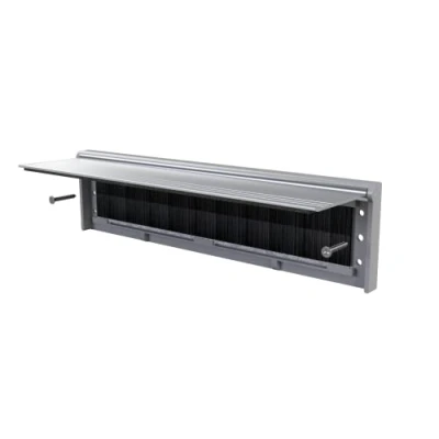 Image of STORMGUARD 06SR0310000CH Internal Metal Letter Box Brush Cover with Flap Chrome, External dimentions 293mm x 77mm, Aperture 256mm x46mm