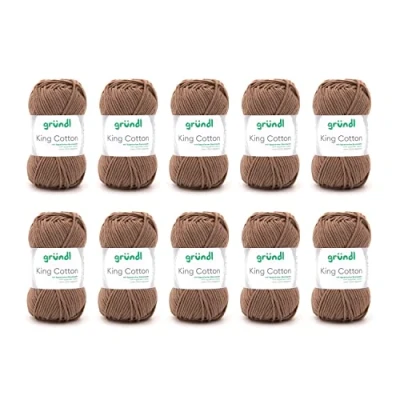 Image of Gründl King Cotton 55% Polyacrylic &amp; 45% Knitting Crochet Yarn 50g/78m Needle Size 6 7 10 x 50g