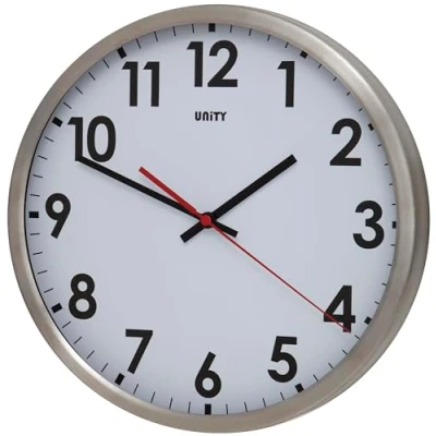 Image of Unity Wall Clock, Gairn, Silent Sweep, White, 30 cm / 12 Inch