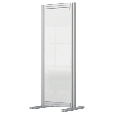 Image of Nobo Clear Acrylic Desk Divider, 1m High, Free Standing Screen System, Premium Plus, 400 x 1000 mm, 1915494