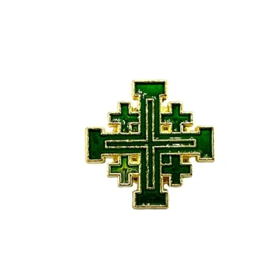 Image of Jerusalem Cross Knights Templar Metal Pin Badge Brooch (White)