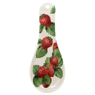 Image of The Leonardo Collection Strawberry Field Spoon Rest for Kitchen &amp; Home Lovely Holder Accessories Heat Resistant All Types of Spoons