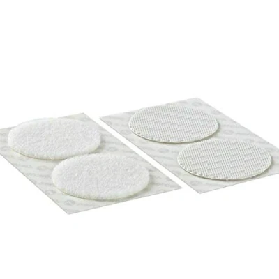 Image of Velcro Industrial Strength Dots Coins Circles in Black and White (White, 5 Pairs)