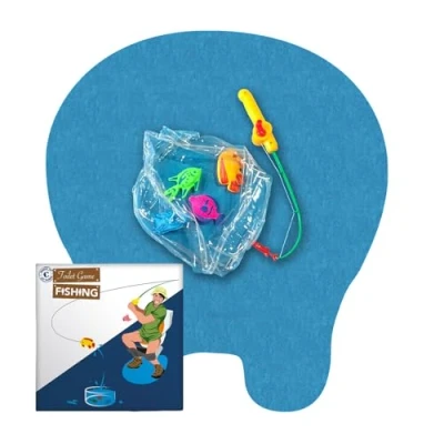 Image of Fishing Toilet Game Complete Set for Toilets/WC Premium Quality 1 Mat Rod 4 Magnet Fish Mini Aquarium Created by OriginalCup®
