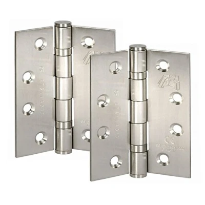 Image of Fire Door Hinge Satin Stainless Steel 4 Inch Ball Bearing (Pair)