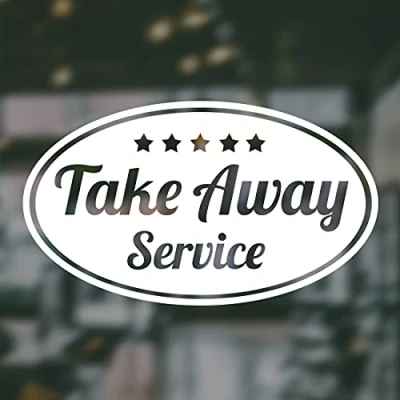 Image of Takeaway Service Window Sign take Away Cafe Signs Coffee Shop Wall Art Stickers Vinyl Decor Lettering transfers Decals Glass Plaque Sticker Kitchen Decal bar Pub Restaurant Retro Kebab Sale