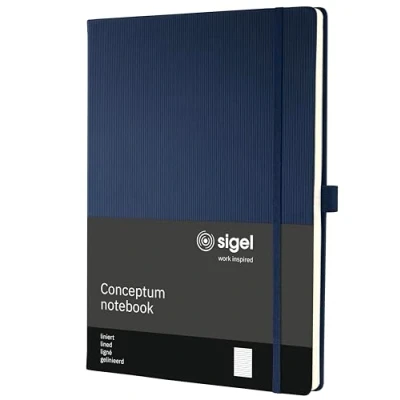 Image of SIGEL CO647 Premium Notebook lined, A4, hardcover, Blue Conceptum
